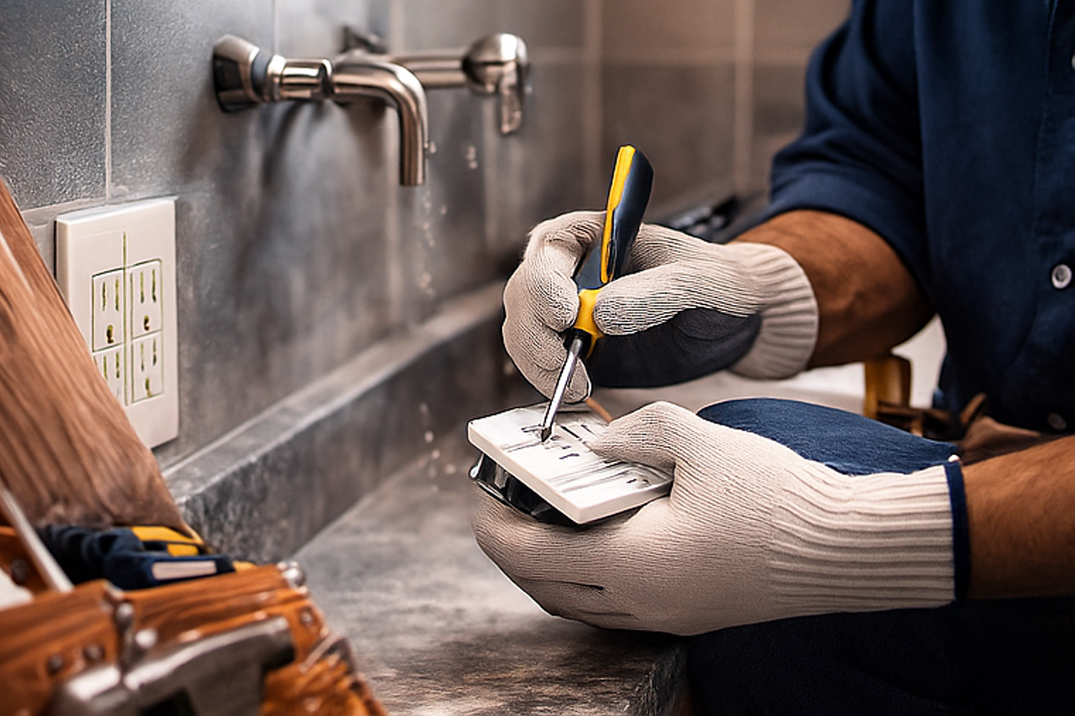 Repair professional using tools indoors